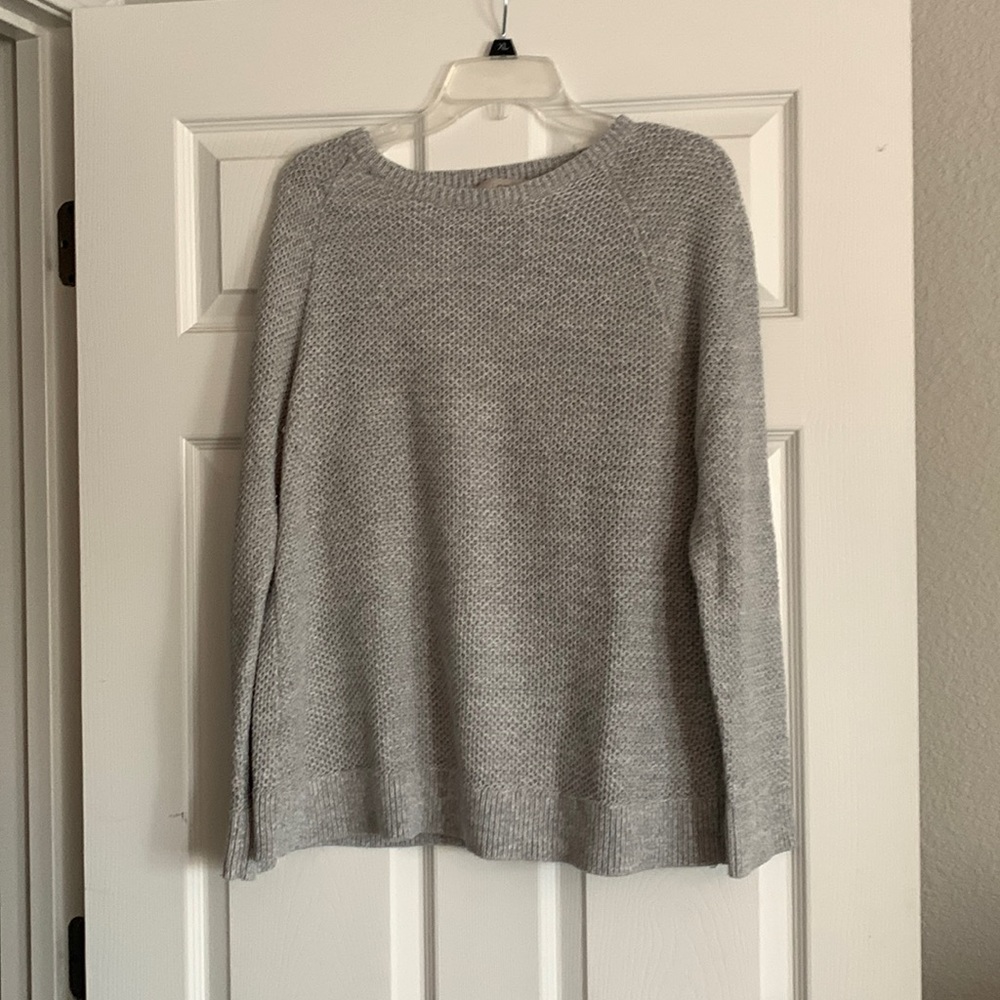 Crochet style grey sweater